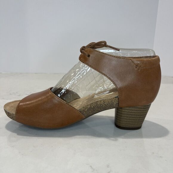 Josef Seibel NEW Open Peep Toe Camel Brown Pumps Comfort Sandals EU 37 6- 6.5 - Picture 4 of 14